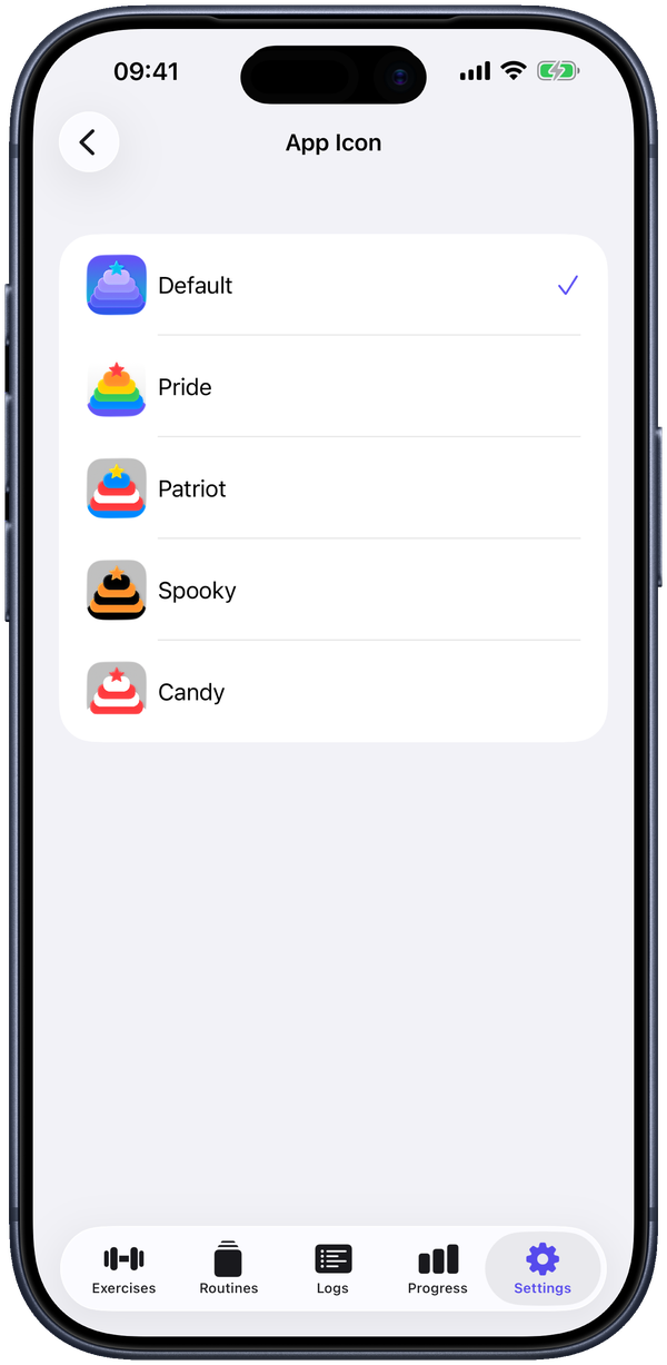 Swap in an alternate app icon.